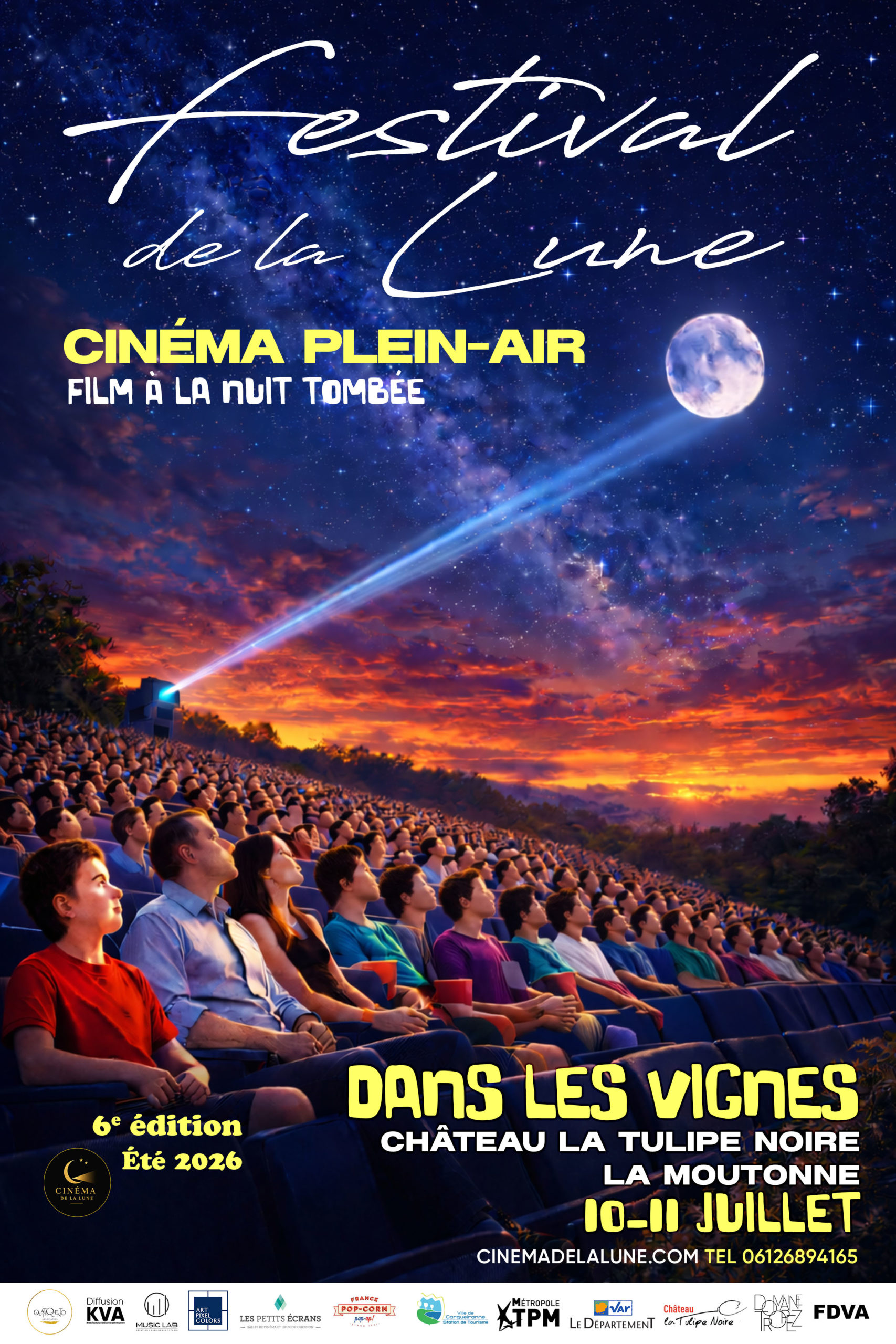 AFFICHE 6e FESTIVAL DE LA LUNE 2026 A4 OFFICIEL 27 MAI DANS LE VIGNES TULIPE NOIRE 200 pixels
